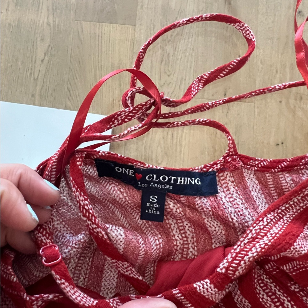 Red Striped Romper - Picture 4 of 4